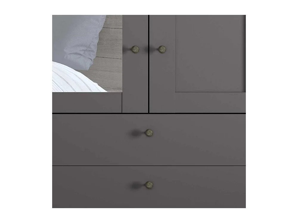 Schlafzimmerschrank modern Landhaus in Dunkelgrau drei Schubladen