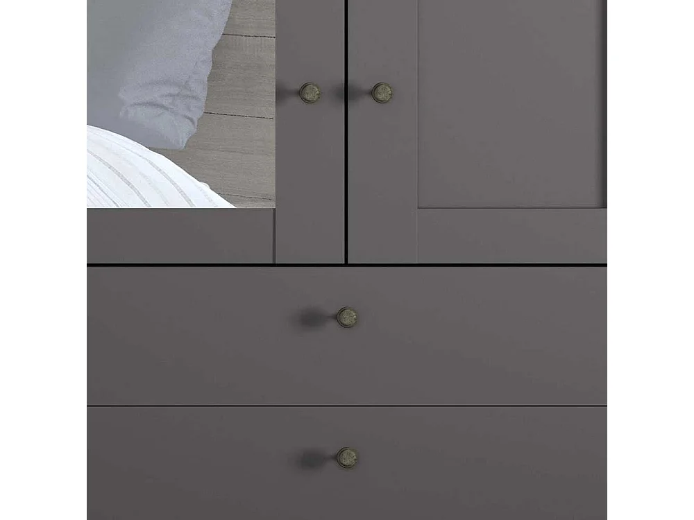 Schlafzimmerschrank modern Landhaus in Dunkelgrau drei Schubladen