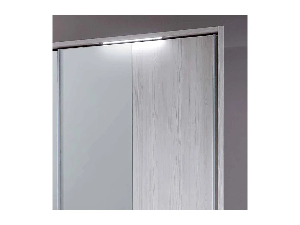 Schiebetüren Kleiderschrank in Lärche Weiß Spiegel