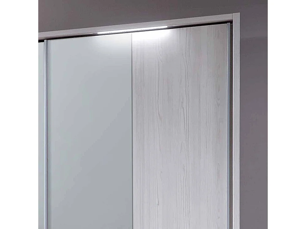 Schiebetüren Kleiderschrank in Lärche Weiß Spiegel