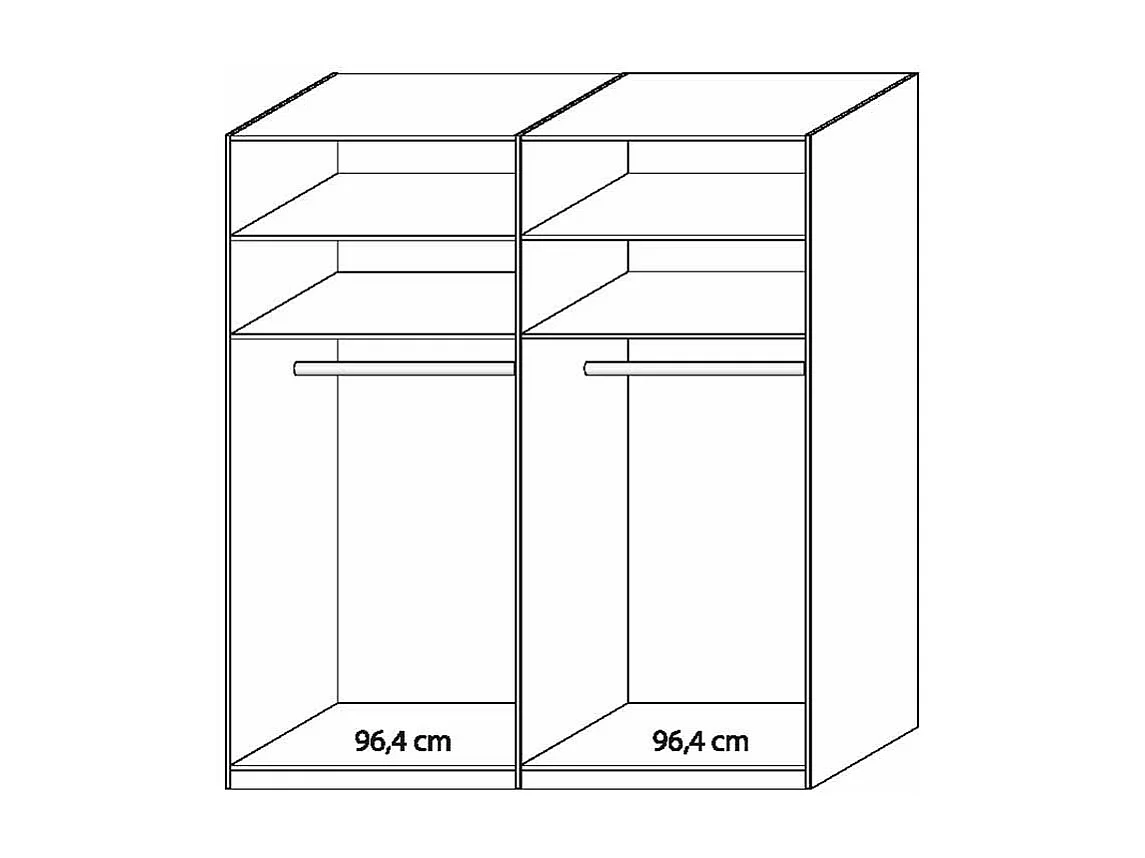 Schiebetüren Kleiderschrank in Lärche Weiß Spiegel