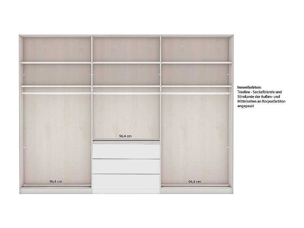 XL Kleiderschrank 6 Türen in Dunkelgrau Landhaus 300 cm breit