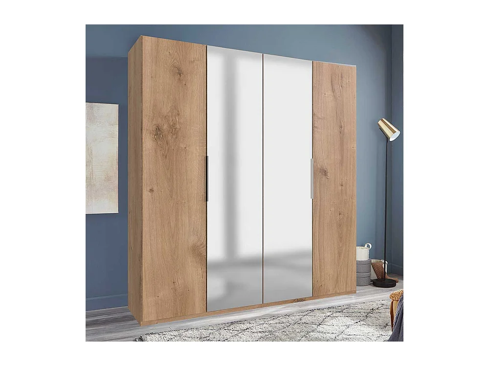 Kleiderschrank mit 4 Türen in Plankeneiche NB 200 cm breit