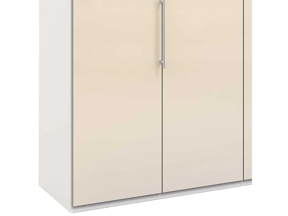 Großer Kleiderschrank mit 3 Falttüren Cremefarben