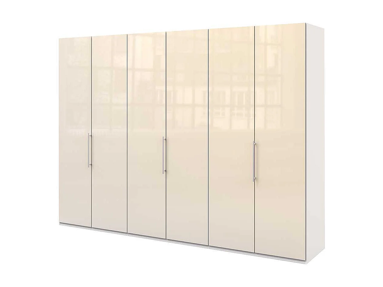 Großer Kleiderschrank mit 3 Falttüren Cremefarben