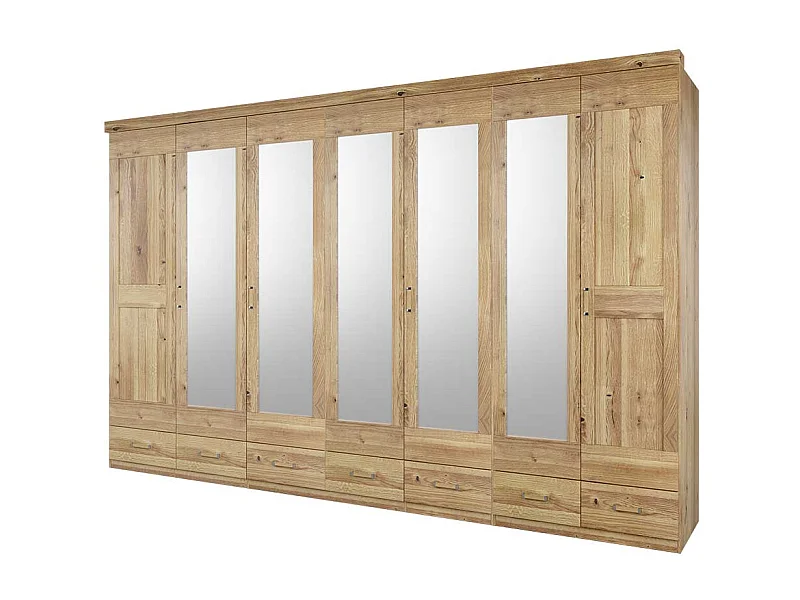 Kleiderschrank Wand 245 cm hoch sieben Drehtüren