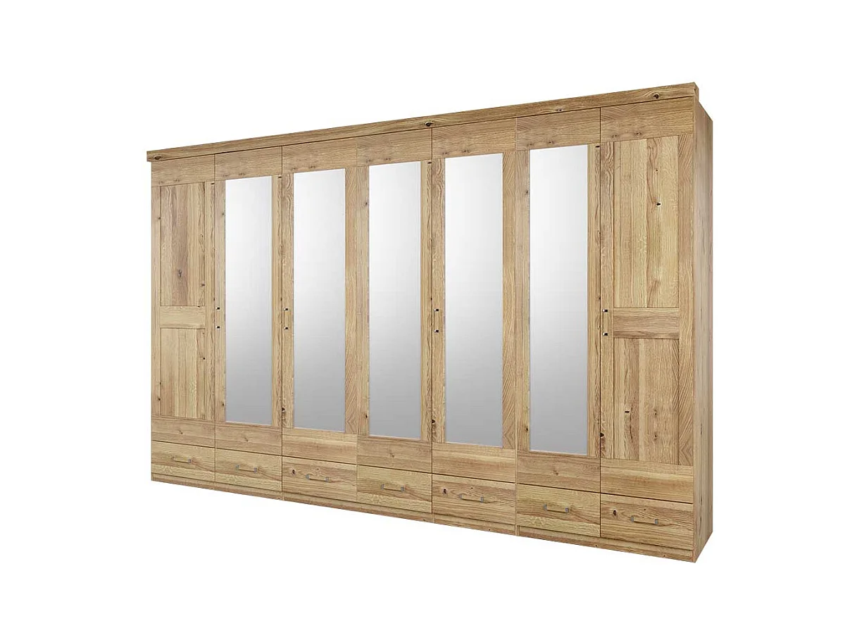 Kleiderschrank Wand 245 cm hoch sieben Drehtüren