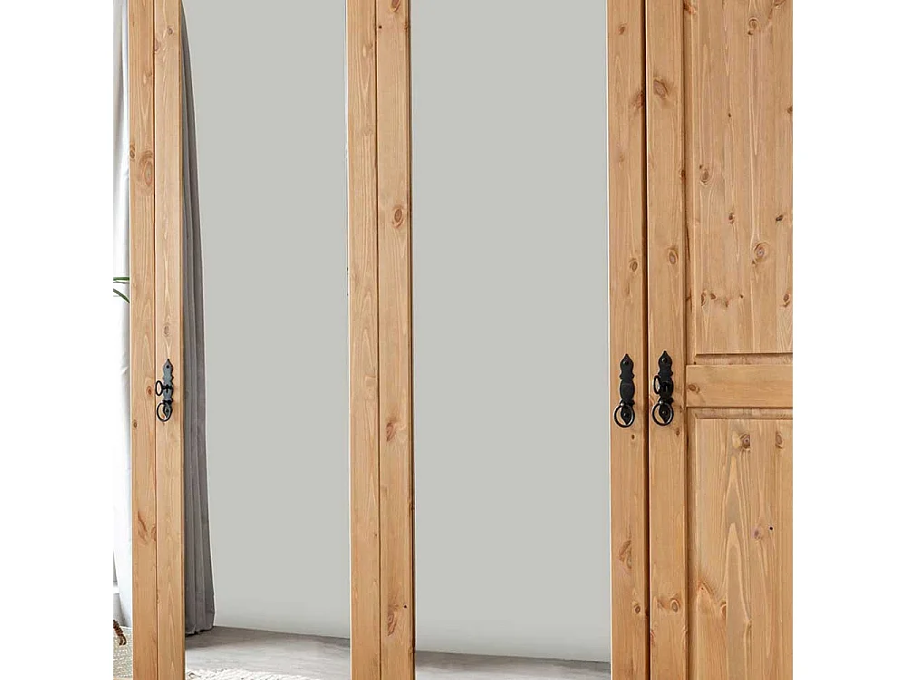 Kiefer Schlafzimmerschrank in Eichefarben gebeizt und geölt 310 cm breit