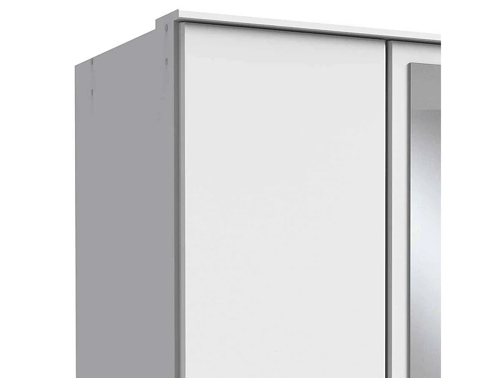 Kleiderschrank weiß mit Spiegel und drei Schubladen Made in Germany