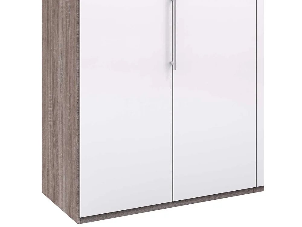 Panorama Schlafzimmerschrank in Weiß Eiche Trüffelfarben