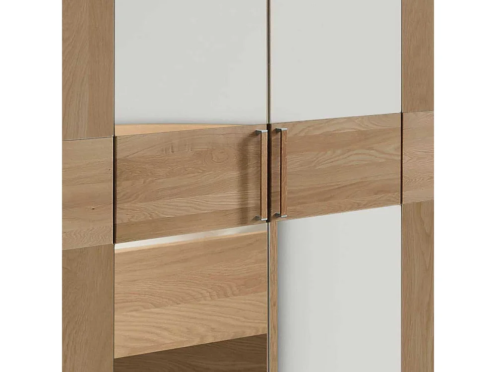 Drehtürenschrank aus Eiche teilmassiv Spiegel