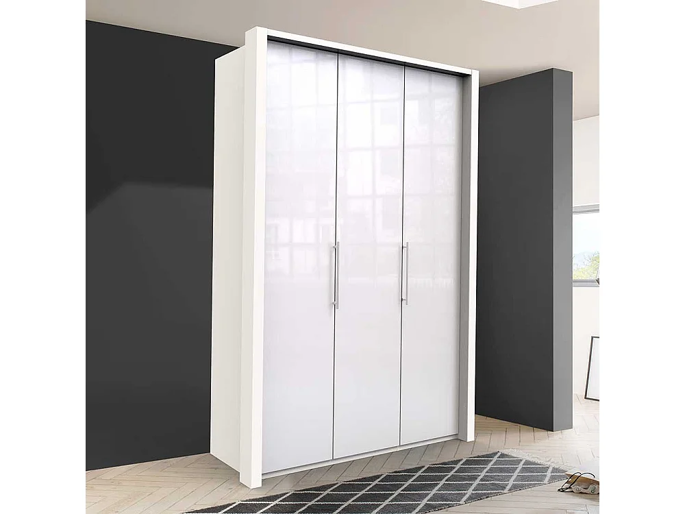 Kleiderschrank in Weiß glasbeschichtet