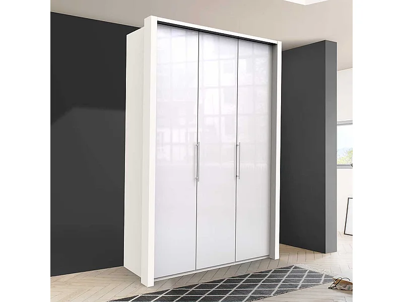 Kleiderschrank in Weiß glasbeschichtet