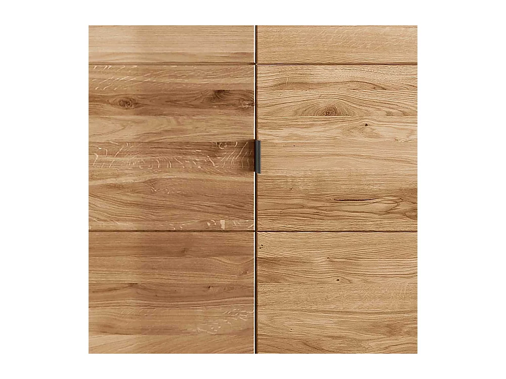 Kleiderschrank 5 türig aus Wildeiche Massivholz Weißglas