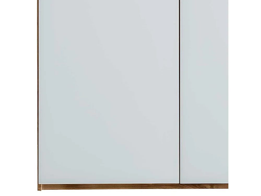 Kleiderschrank 5 türig aus Wildeiche Massivholz Weißglas
