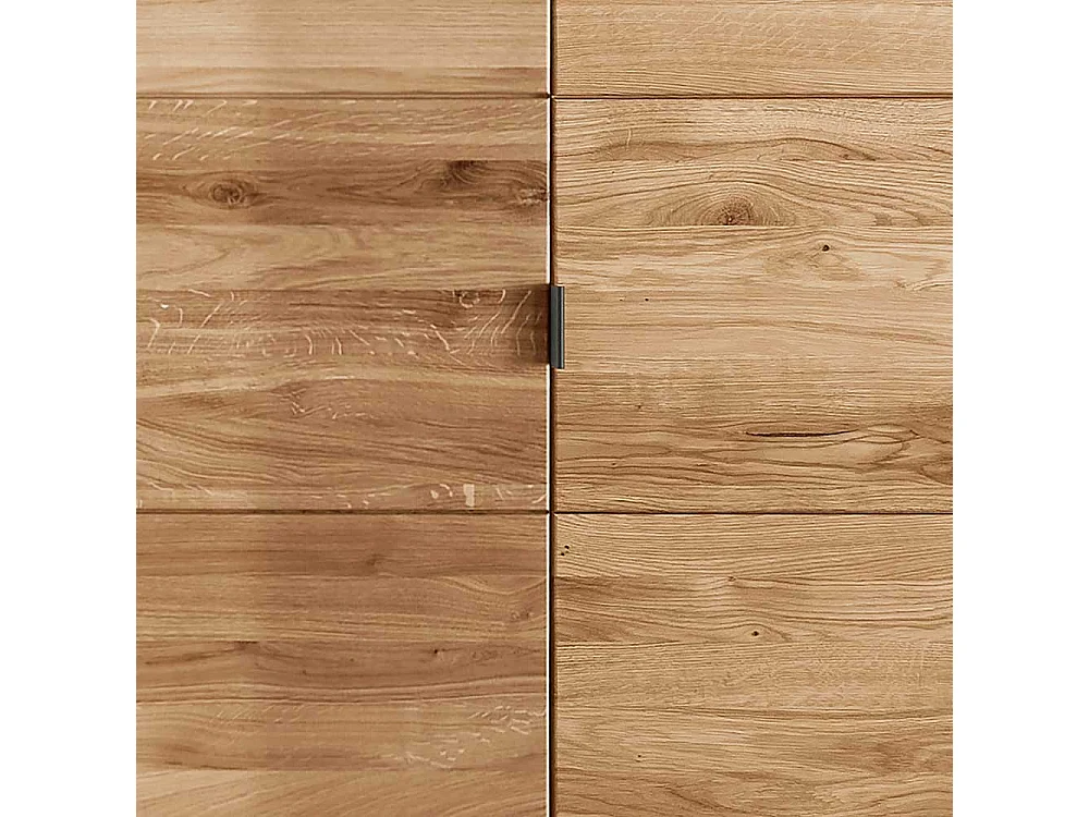 Kleiderschrank 5 türig aus Wildeiche Massivholz Weißglas