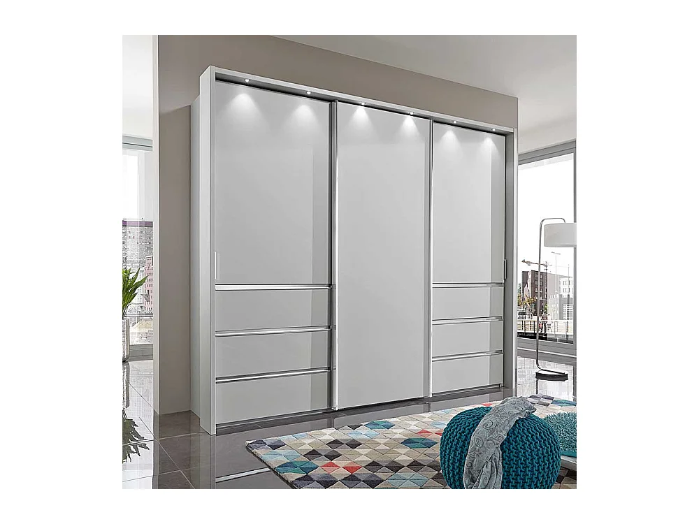 Schiebetürenschrank in Weiß 260 cm breit