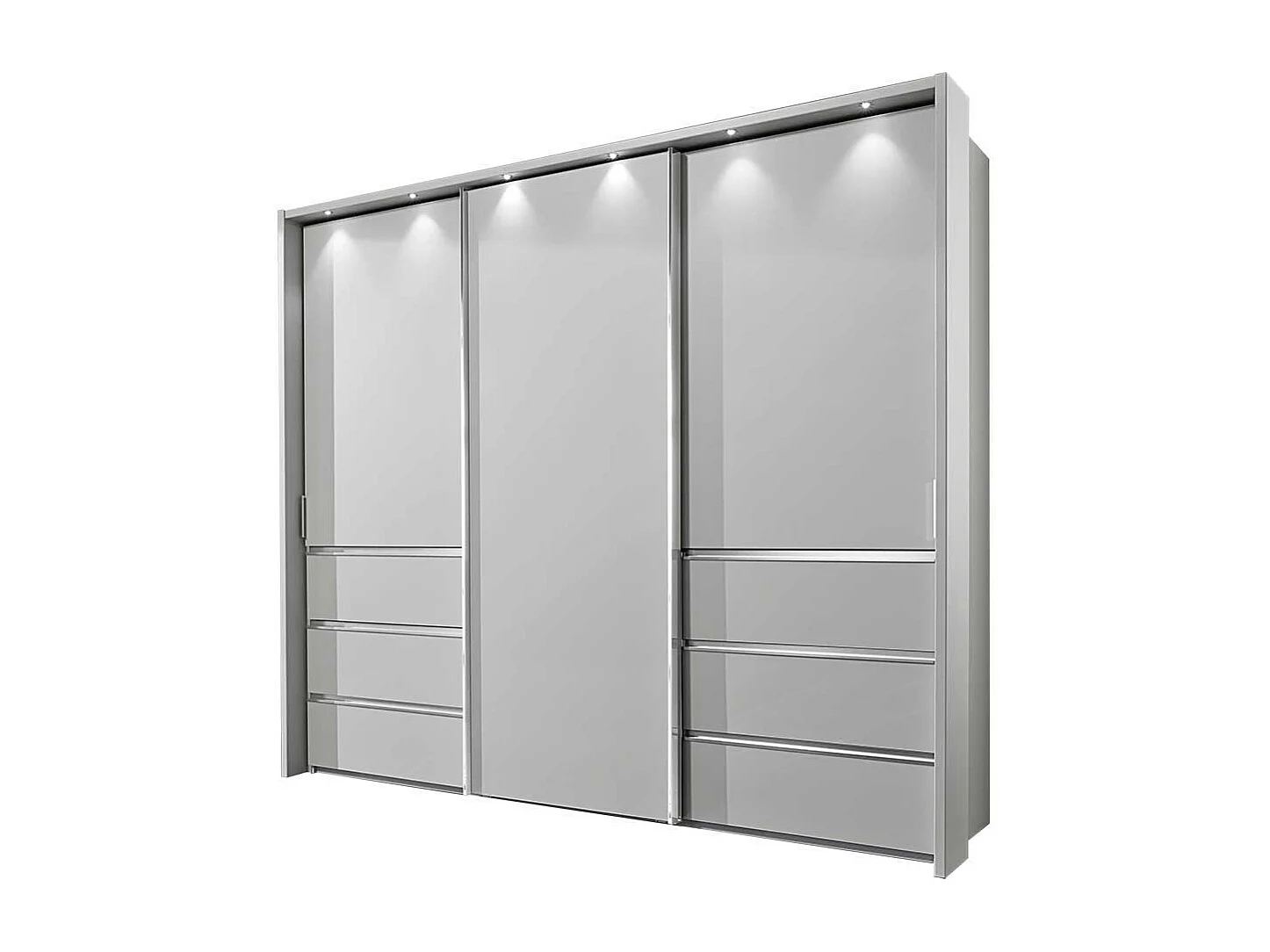 Schiebetürenschrank in Weiß 260 cm breit