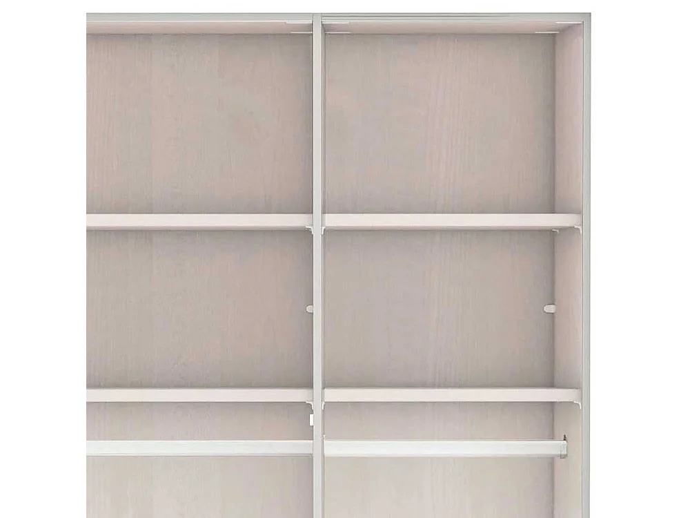 Drehtürenschrank mit Spiegel Landhaus in Dunkelgrau 150 cm breit