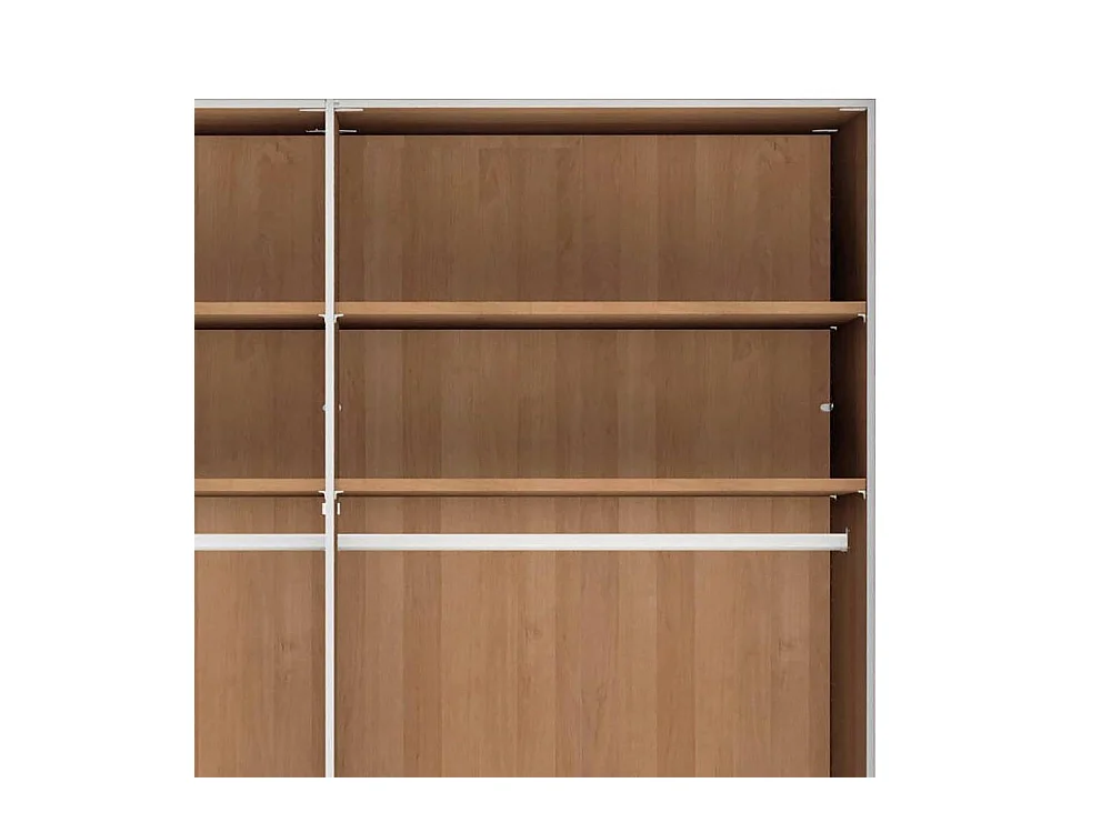 Drehtürenschrank Kleiderschrank in Erlefarben mit Metallgriffen