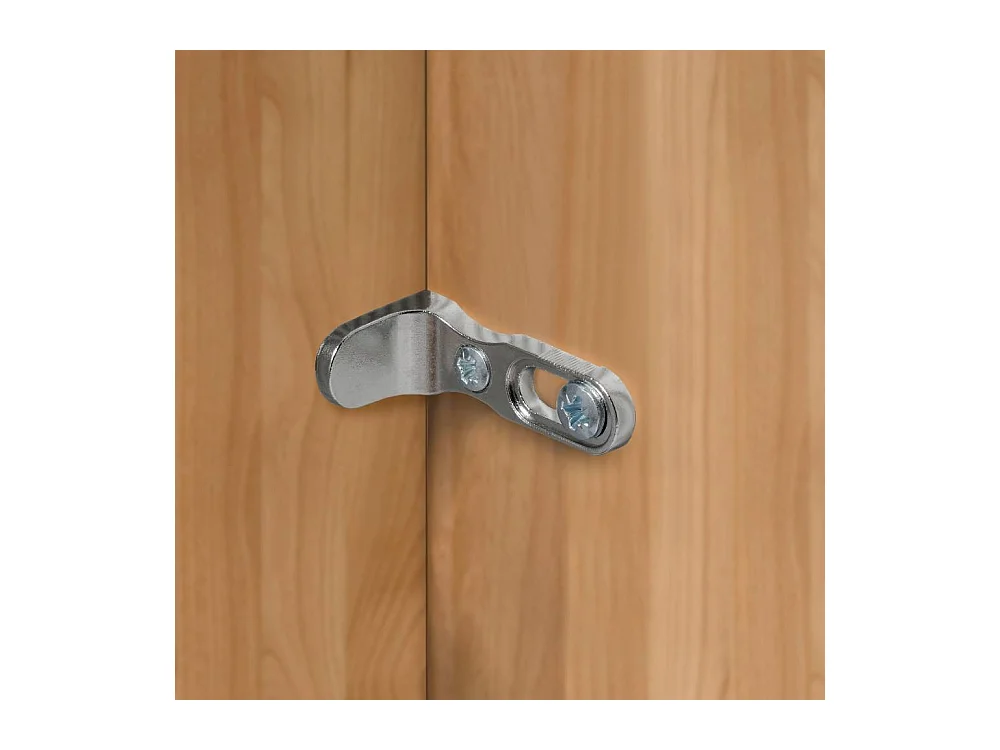 Drehtürenschrank Kleiderschrank in Erlefarben mit Metallgriffen