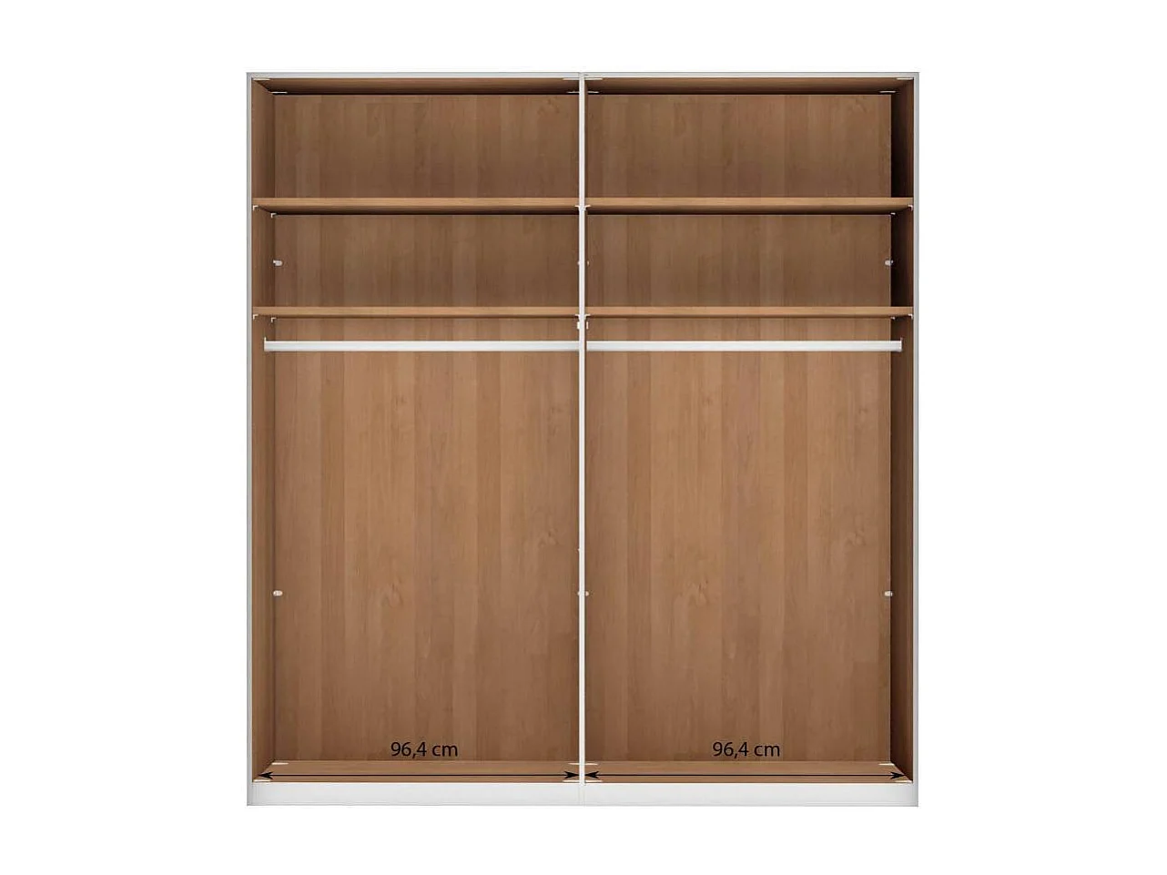 Drehtürenschrank Kleiderschrank in Erlefarben mit Metallgriffen