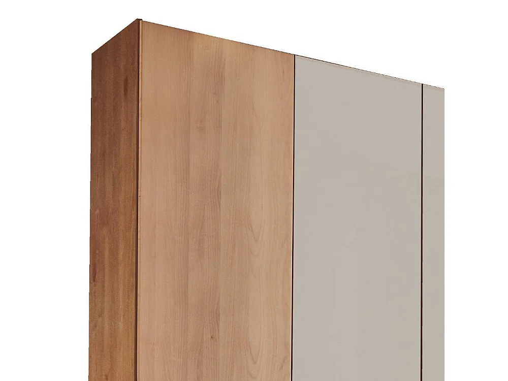 Drehtürenschrank Kleiderschrank in Erlefarben mit Metallgriffen