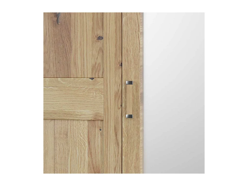 Asteiche teilmassiv Kleiderschrank mit Spiegeltür 221 cm hoch