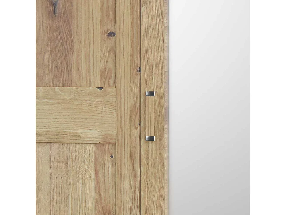 Asteiche teilmassiv Kleiderschrank mit Spiegeltür 221 cm hoch