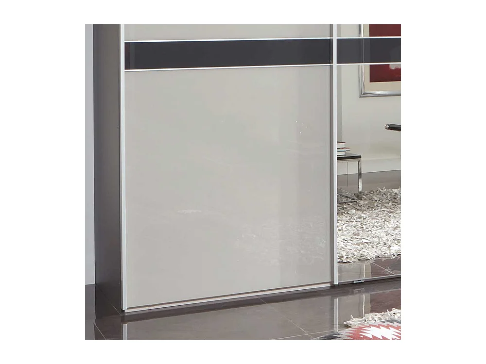 Kleiderschrank in Anthrazit und Hellgrau Schwebetüren