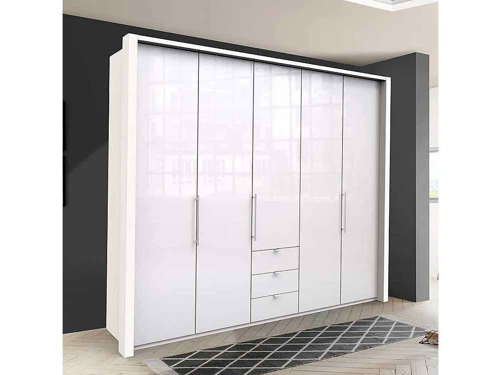 Weißer Schlafzimmerschrank 3 türig modern