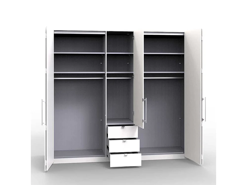 Weißer Schlafzimmerschrank 3 türig modern