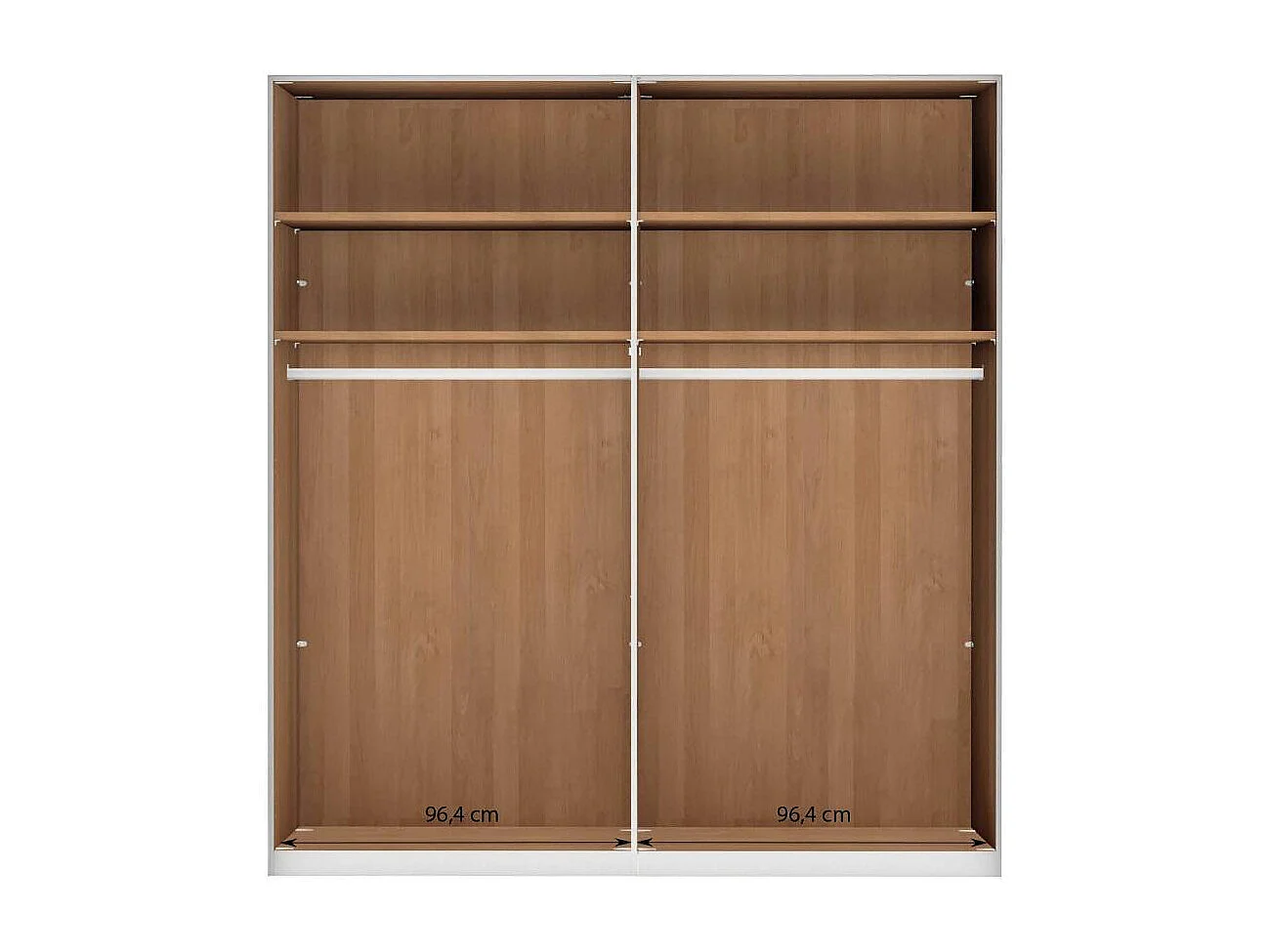 Schlafzimmerkleiderschrank Drehtürschrank in Erlefarben und Weiß