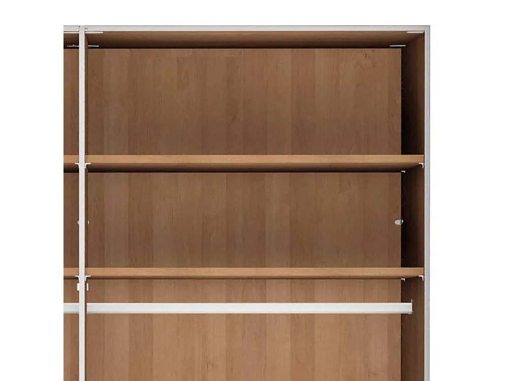 Schlafzimmerkleiderschrank Drehtürschrank in Erlefarben und Weiß