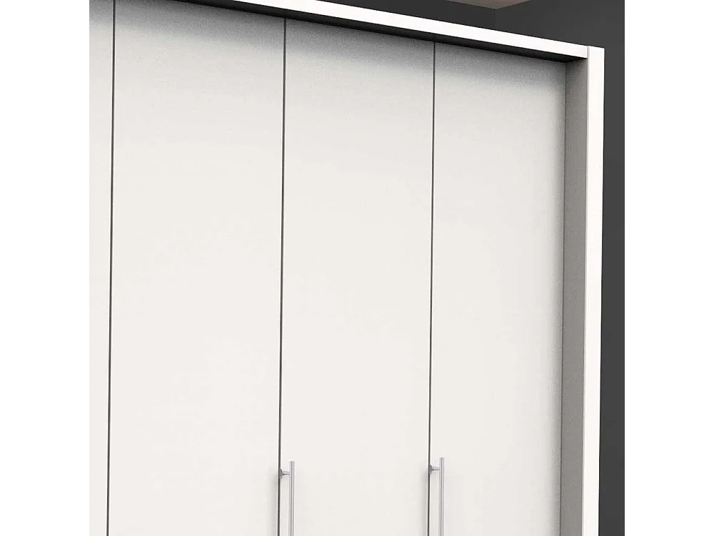 Weißer Ankleideschrank mit neun Schubladen 3 türig