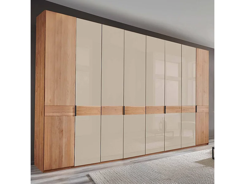 Drehtürenkleiderschrank Schlafzimmerkleiderschrank in Erlefarben und Champagner