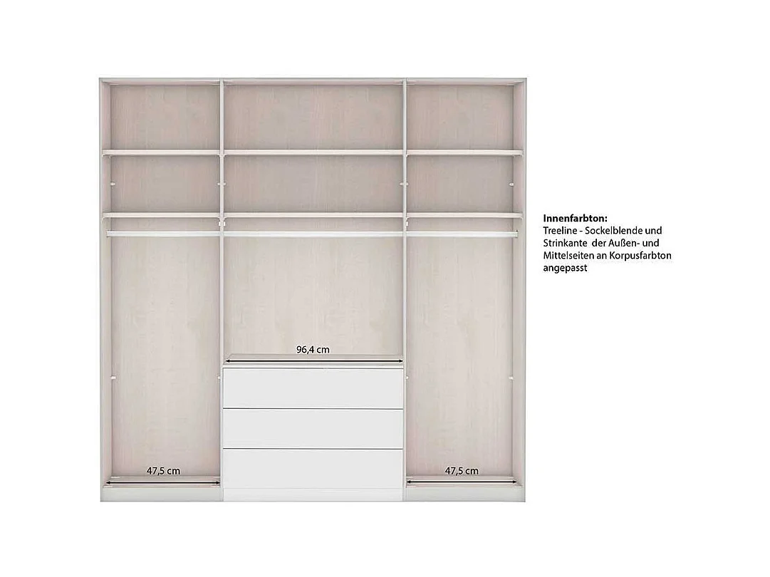 Schrank mit Spiegeltüren dunkelgrau 200 cm breit 216 cm hoch