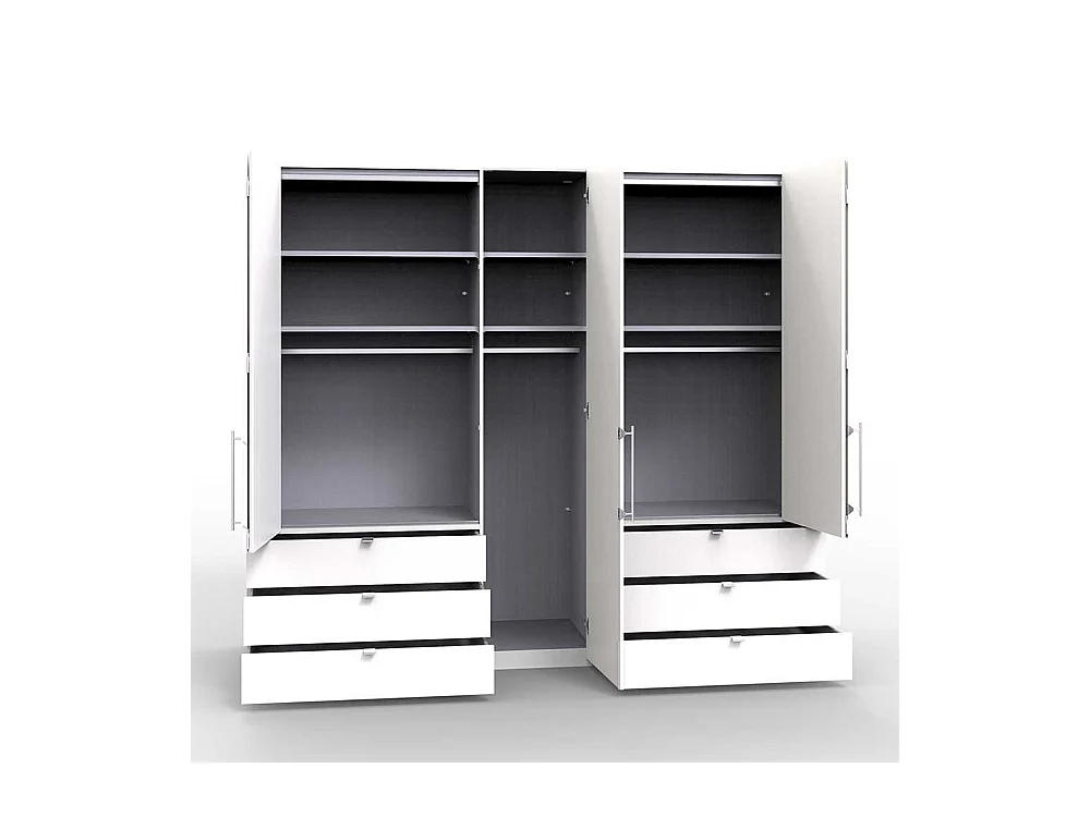 XL Schlafzimmerkleiderschrank in Eiche Sägerau sechs Schubladen