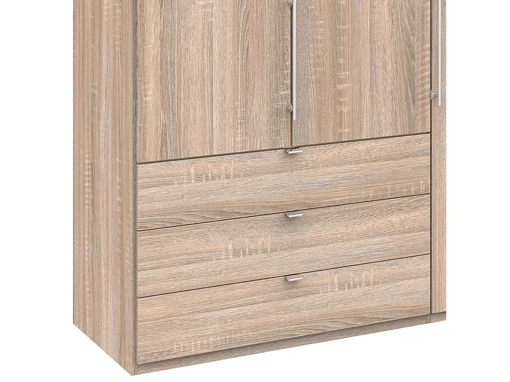 XL Schlafzimmerkleiderschrank in Eiche Sägerau sechs Schubladen