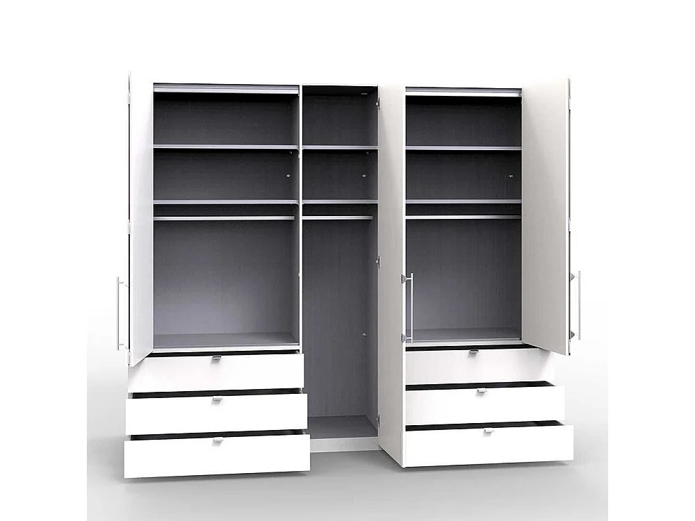 XL Schlafzimmerkleiderschrank in Eiche Sägerau sechs Schubladen