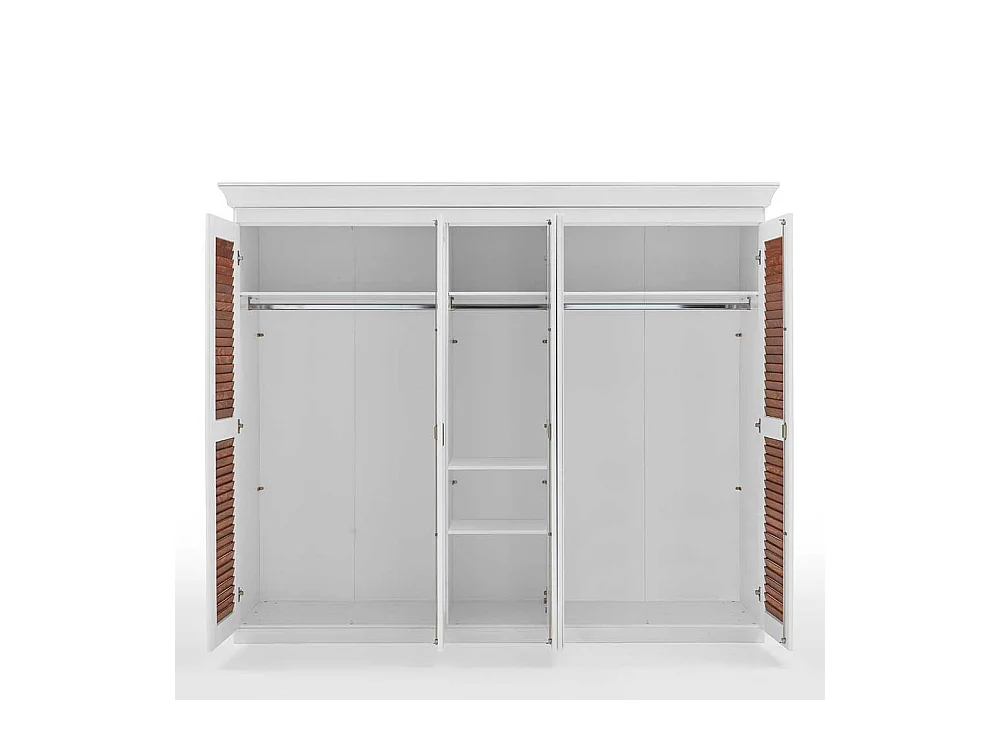 Hochwertiger Holzkleiderschrank im Landhaus Stil drei Spiegeltüren