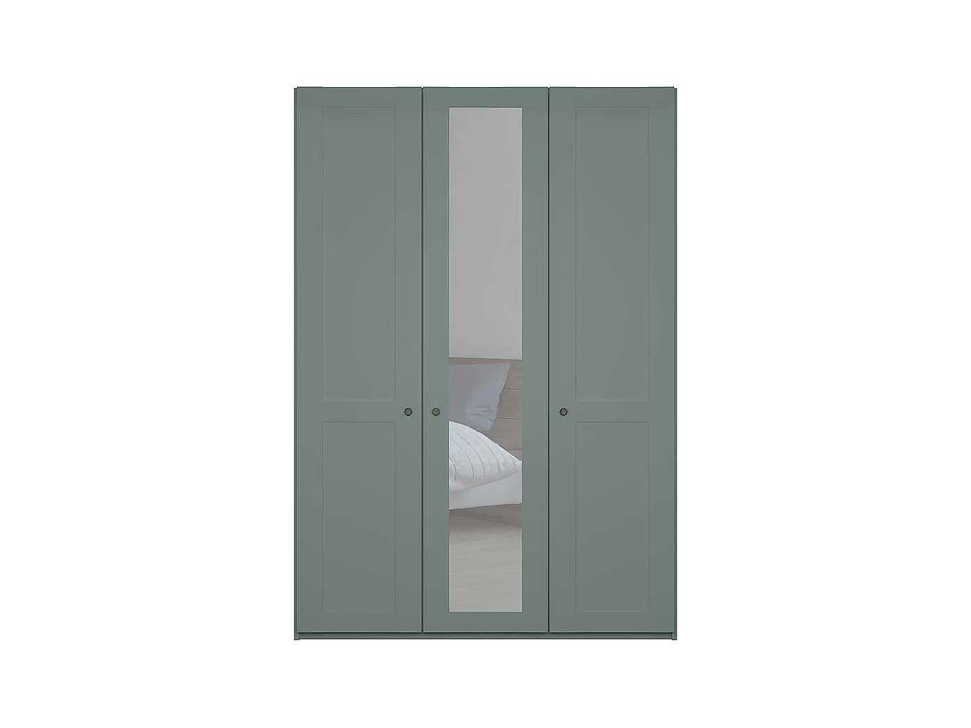 Drehtürenkleiderschrank Graugruen im Landhausstil Spiegeltür