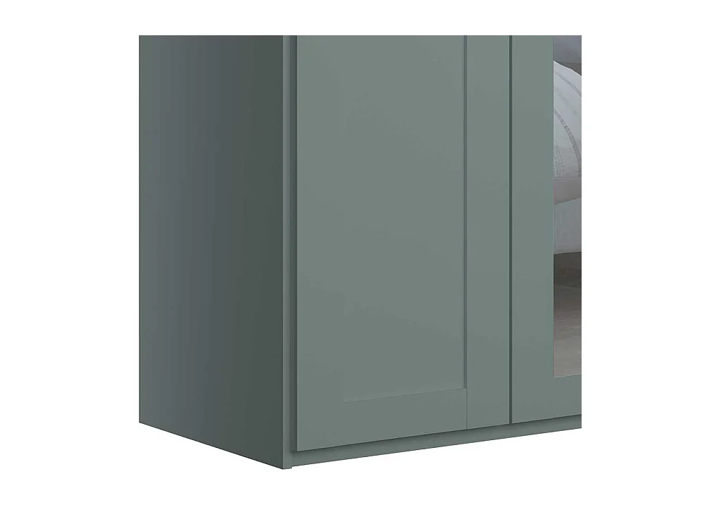 Drehtürenkleiderschrank Graugruen im Landhausstil Spiegeltür