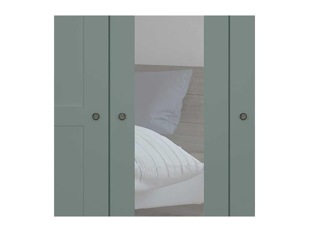 Drehtürenkleiderschrank Graugruen im Landhausstil Spiegeltür