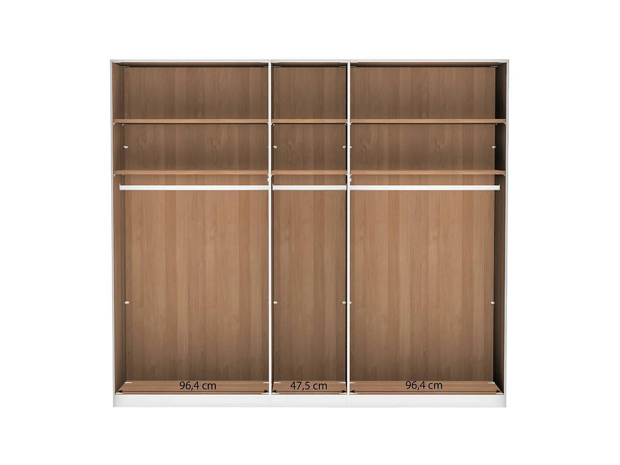 Spiegelkleiderschrank Holzkleiderschrank mit Drehtüren auf Sockel