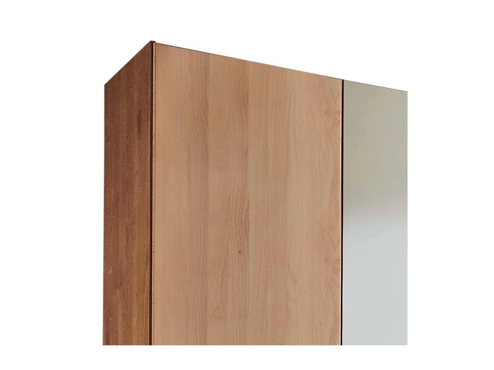 Spiegelkleiderschrank Holzkleiderschrank mit Drehtüren auf Sockel