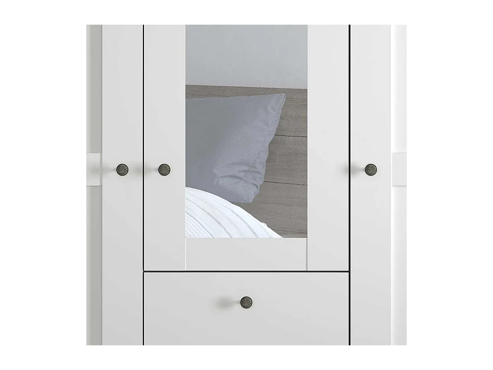Schlafzimmerkleiderschrank in Weiß drei Schubladen und Türen