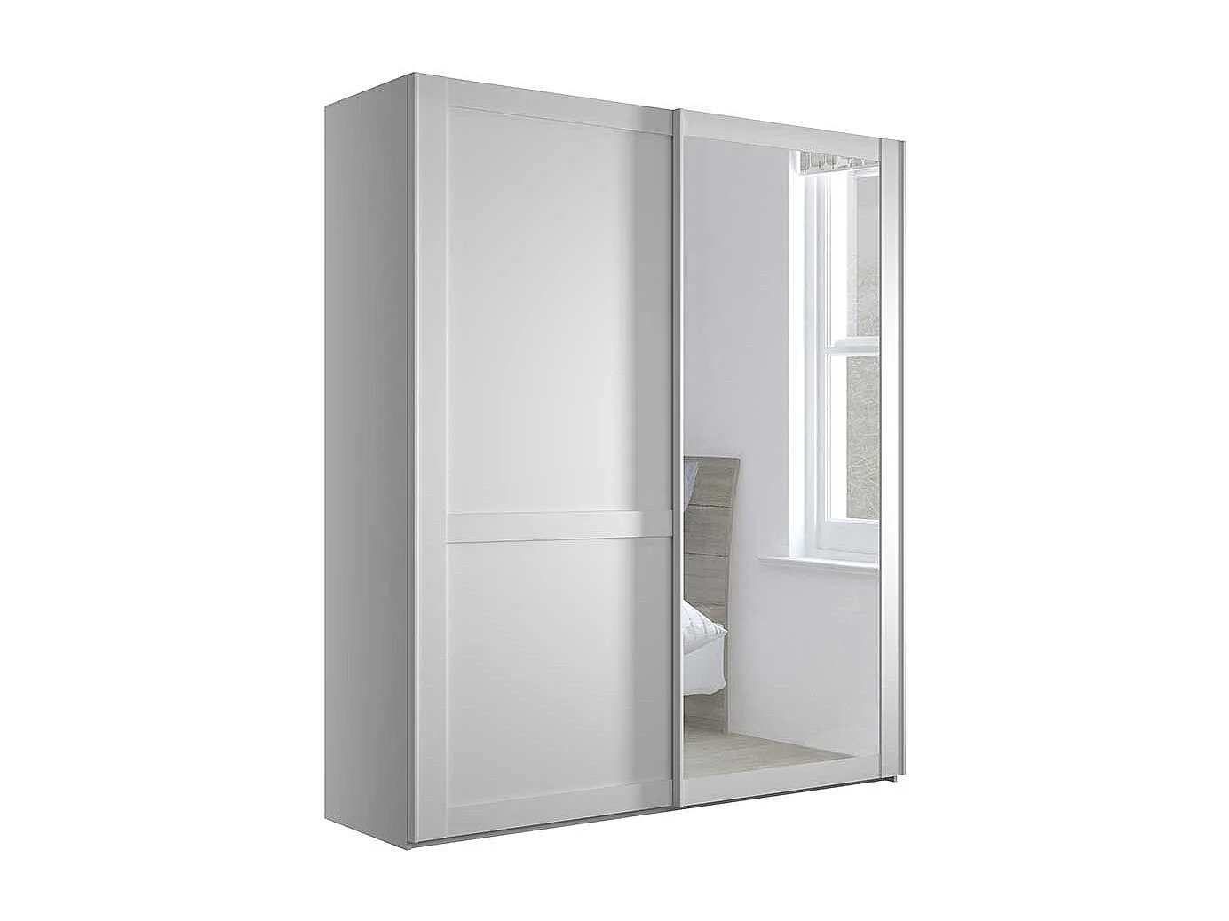 Schiebeschrank weiss Landhaus Made in Germany Spiegel