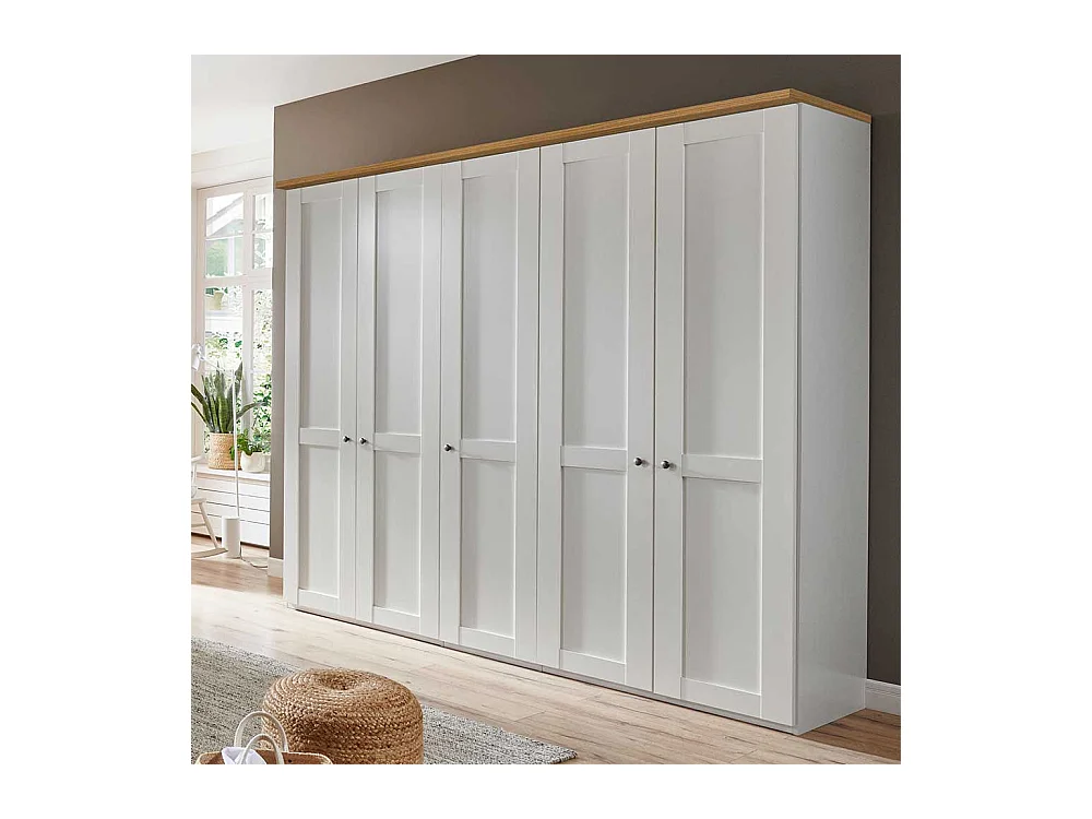 Landhaus Dreht�renkleiderschrank in Wei� Eiche Bianco
