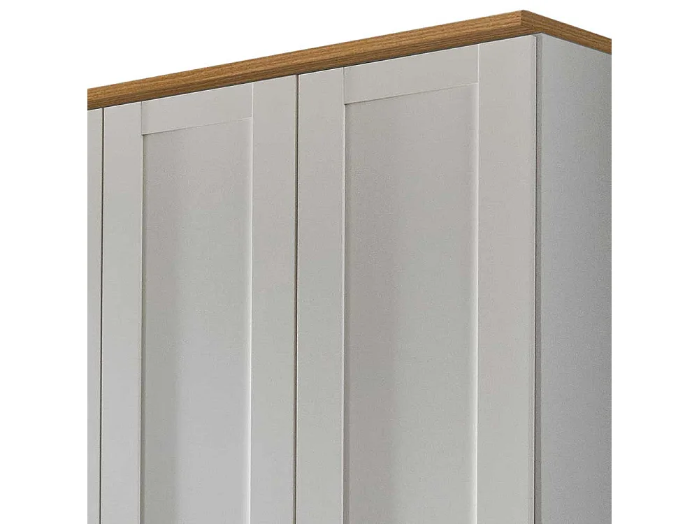 Landhaus Drehtürenkleiderschrank in Weiß Eiche Bianco